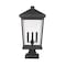Z-Lite Beacon 3 Light Outdoor Pier Mounted Fixture, Black & Clear Beveled 568PHXLS-SQPM-BK - alternate 2